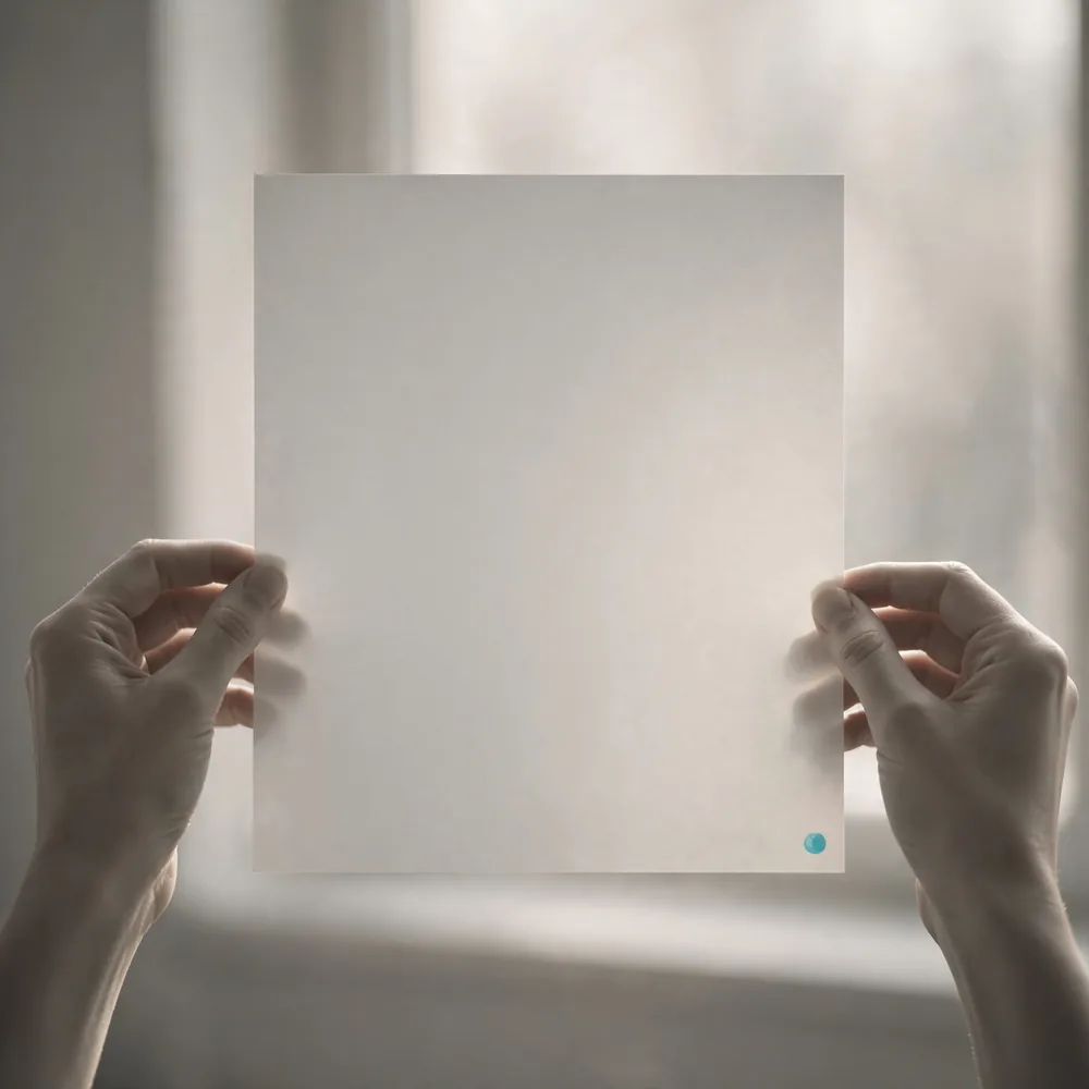 Hands holding a printed sheet