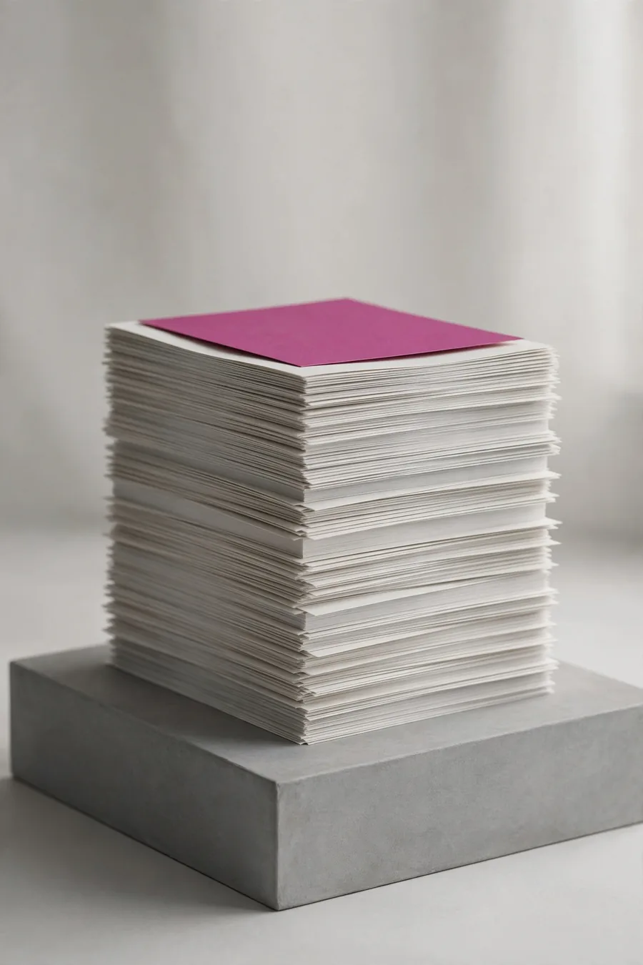 A stack of printed flyers and cards